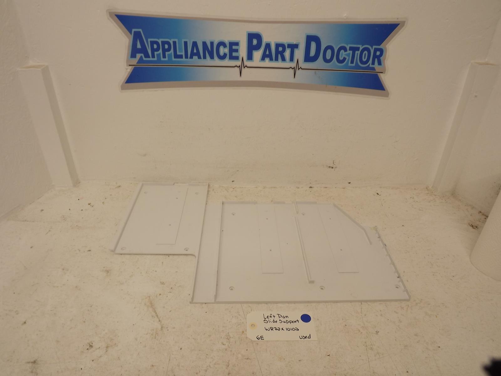GE Refrigerator WR72X10102 Left Pan Slide Support Used GE Refrigerator WR72X10102 Left Pan Slide Support Used